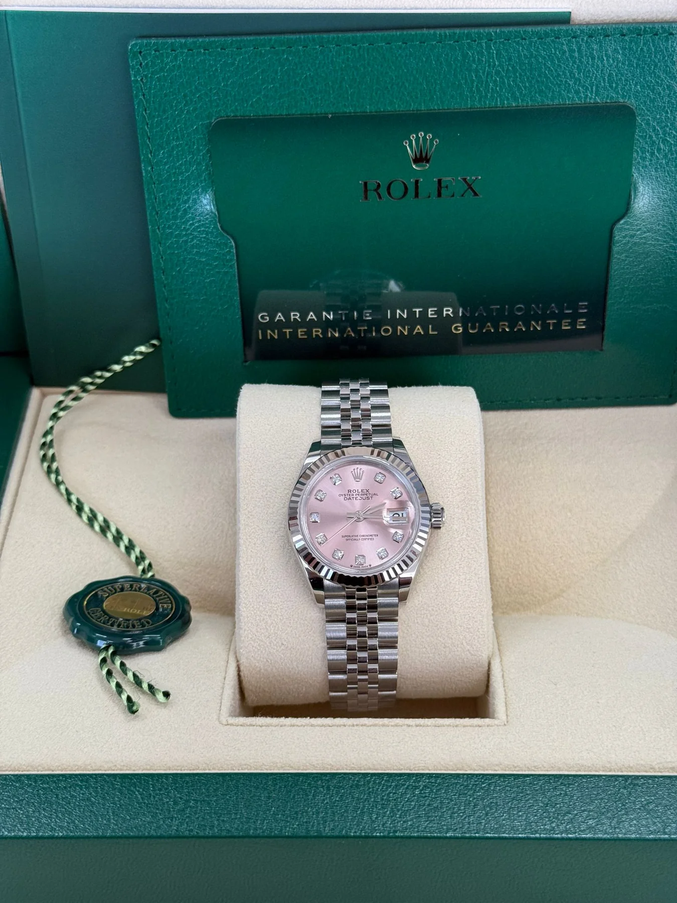 RLX Lady-Datejust 28mm 279174 Pink Diamond Dial Oyster Bracelet