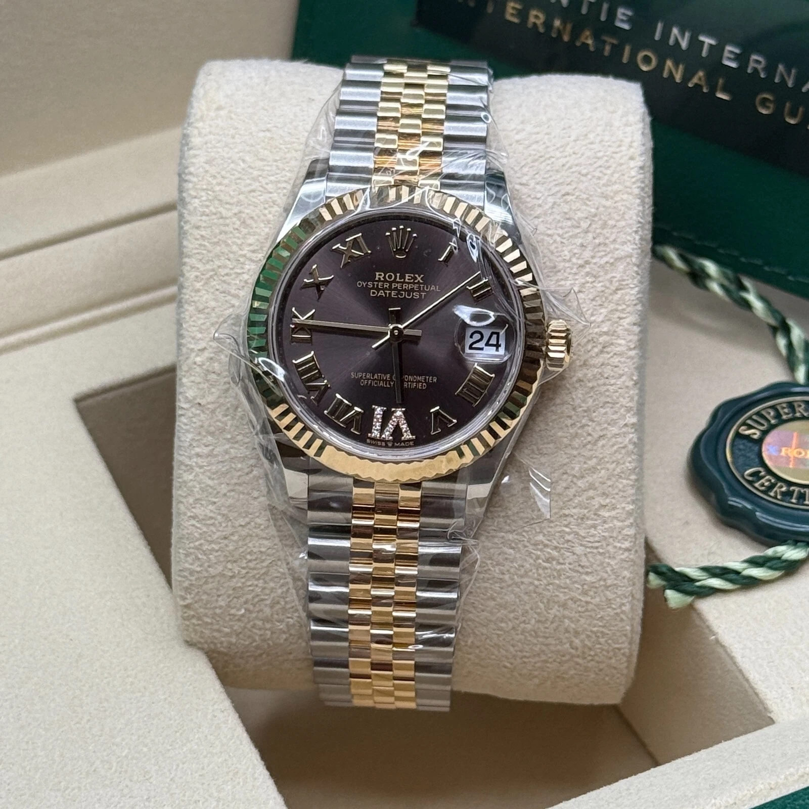 RLX Datejust m278273-0017/0018 31mm Dark Grey Dial Stainless Steel and Yellow Gold Oyster Watch