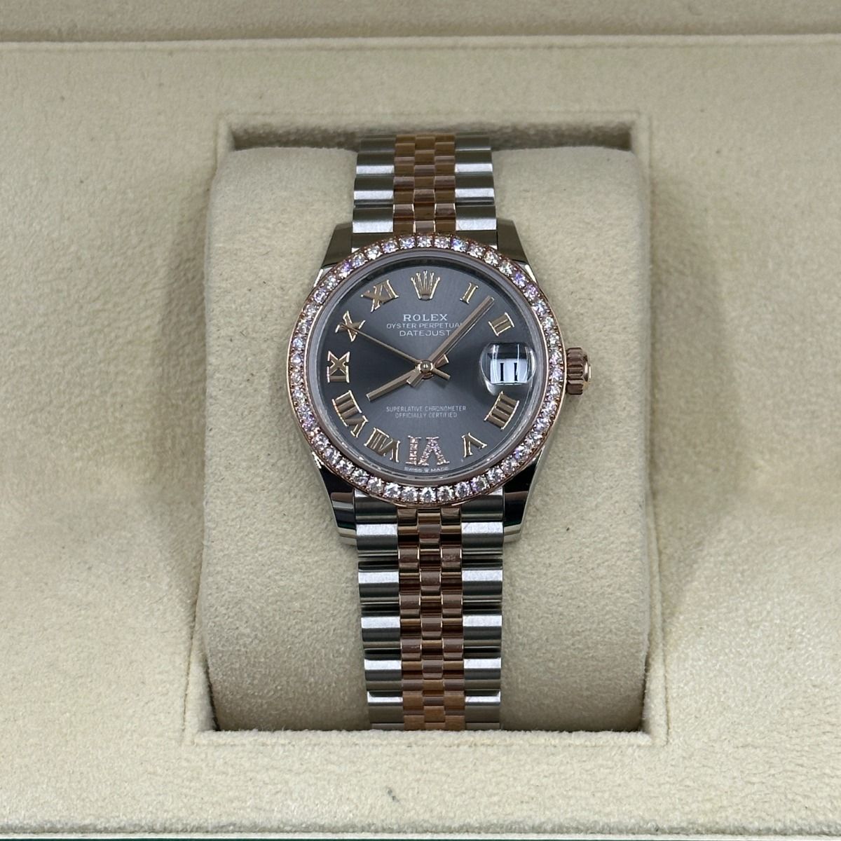 RLX Datejust m278381-0029/0030 Slate Roman Diamond Dial Diamond-Set Bezel 31mm