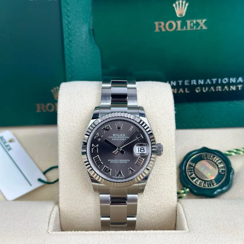 RLX Datejust m278274-0021/0022 Dark Grey Roman 31mm Dial Oyster Watch
