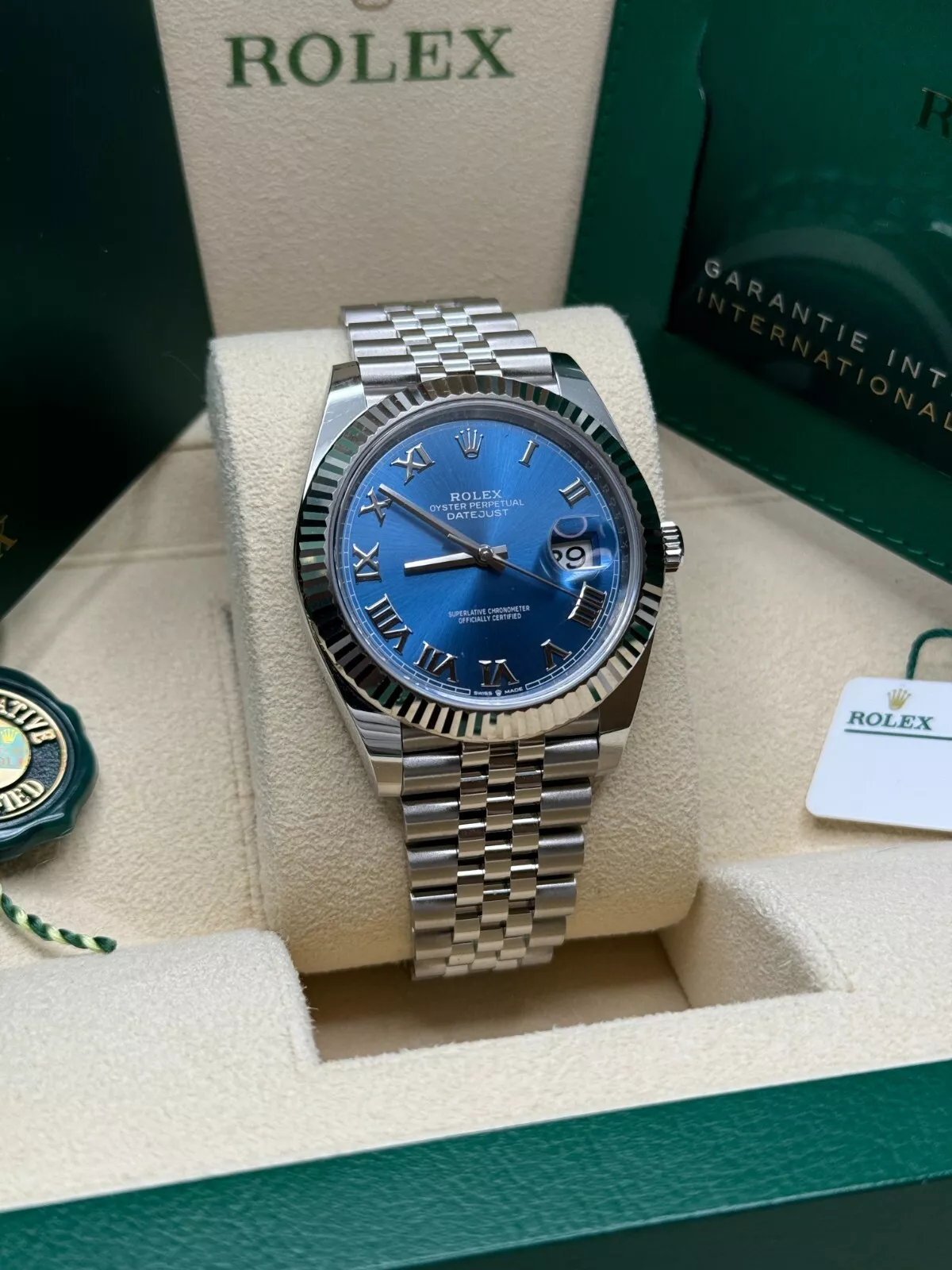 RLX  Datejust 41mm 126334 Blue Roman Oyster Stainless Steel Men’s Watch