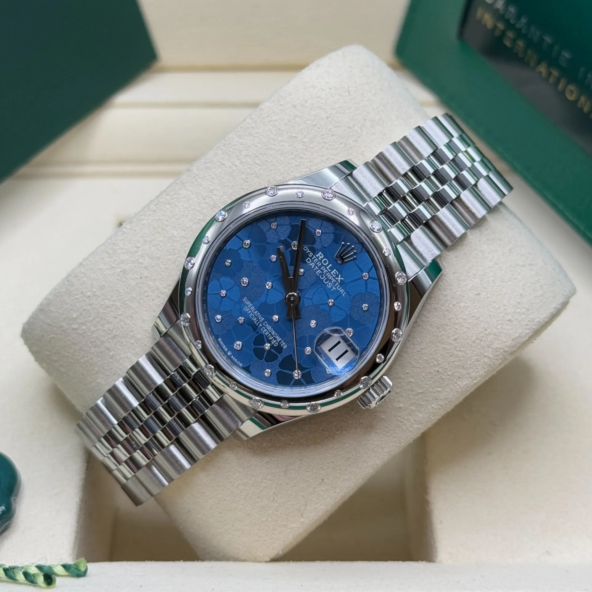 RLX Datejust m278344-0037/0038 Blue Floral Motif Dial 31mm Oyster