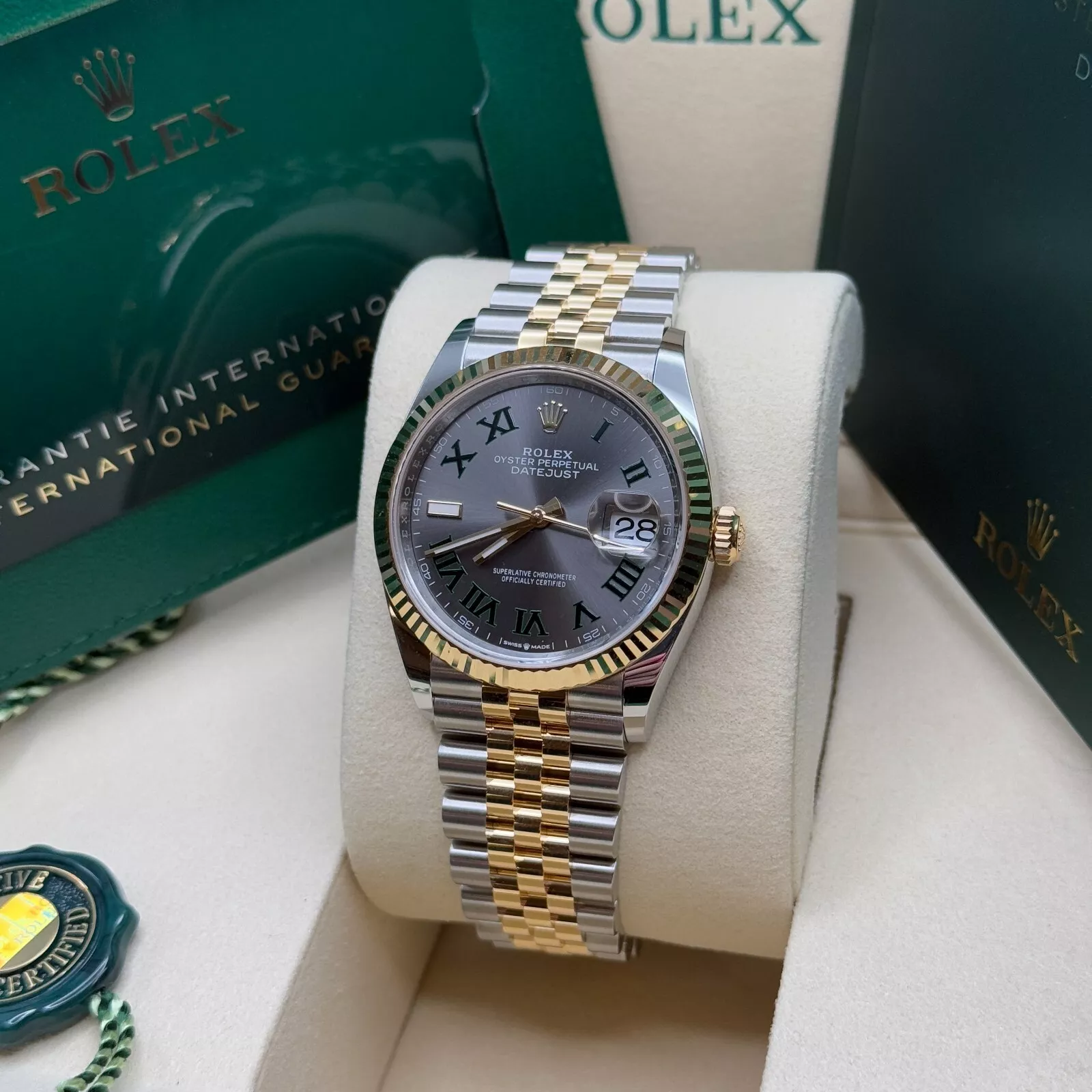 RLX  Datejust 36mm 126233 Wimbledon Slate Dial Oyster Bracelet Watch
