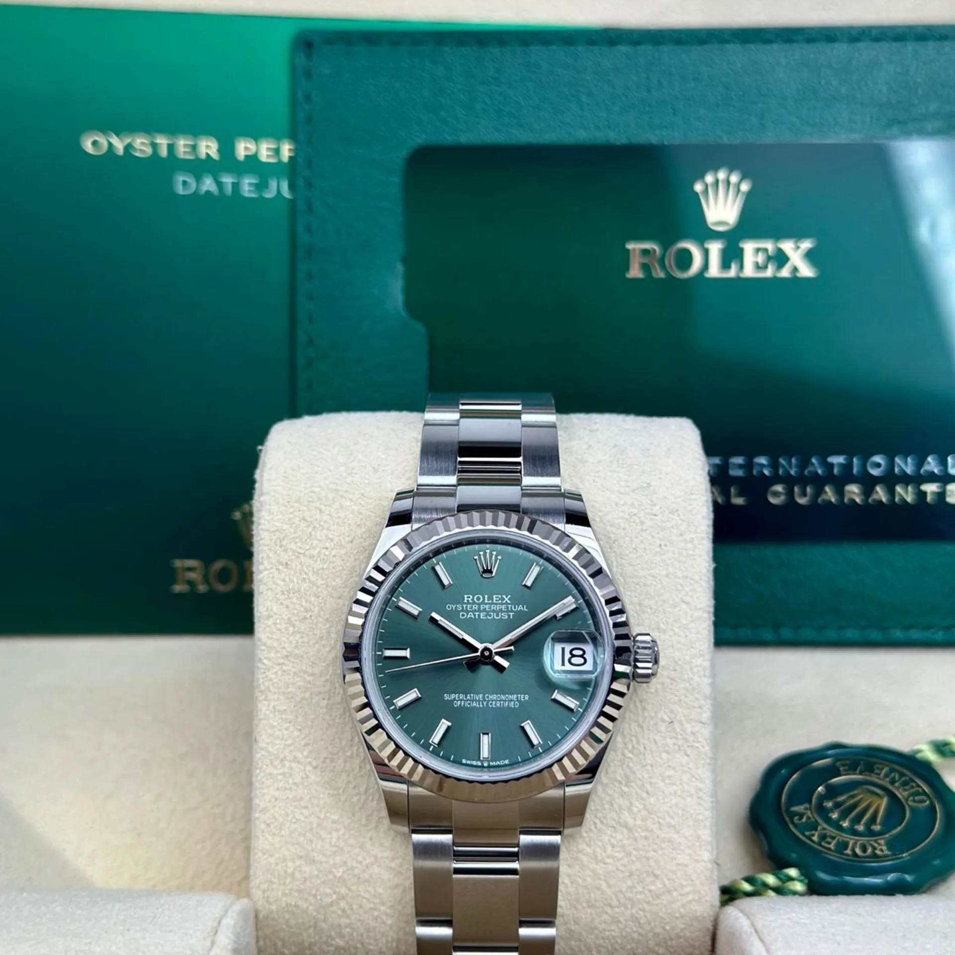RLX Datejust m278274-0017/0018 Green Dial 31mm Oyster Watch