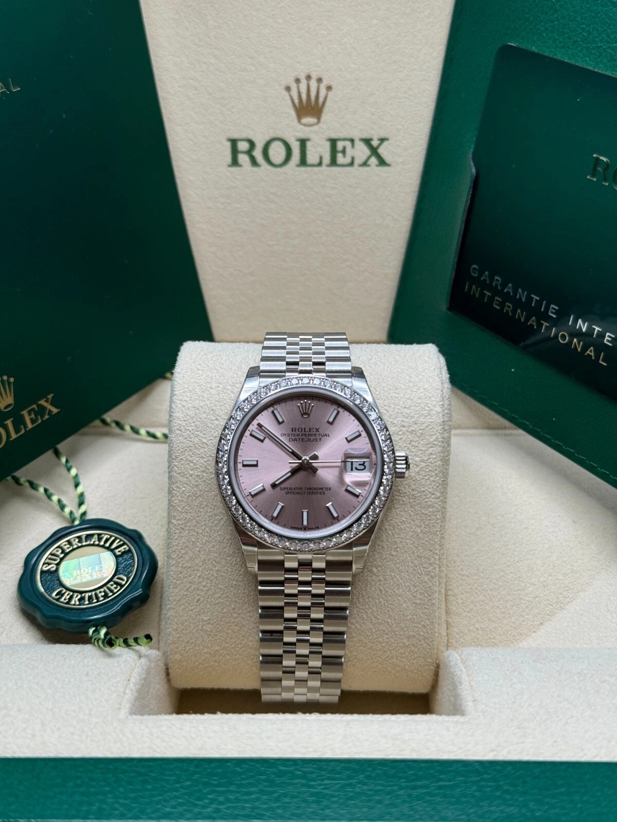 RLX Datejust m278384RBR-0017/0018 Pink 31mm Dial Oyster Watch