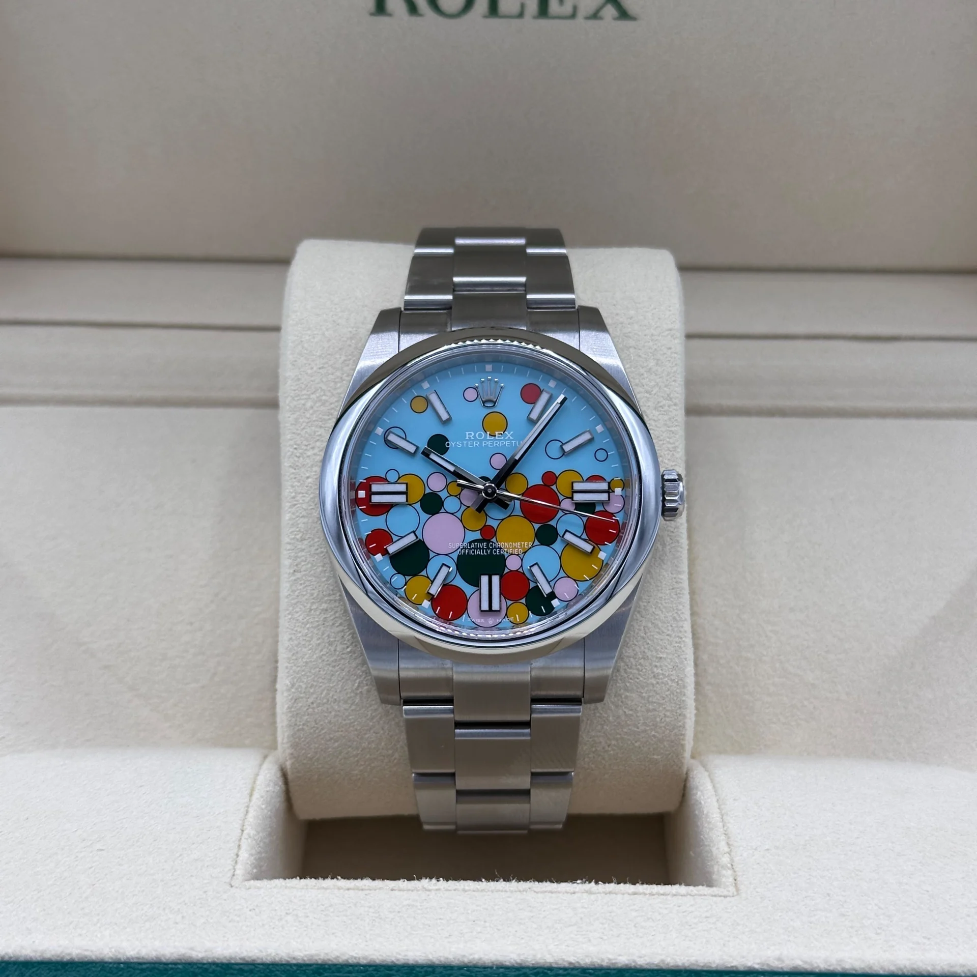 RLX 124300-0008 Oyster Perpetual 41mm Turquoise blue Celebration Dial