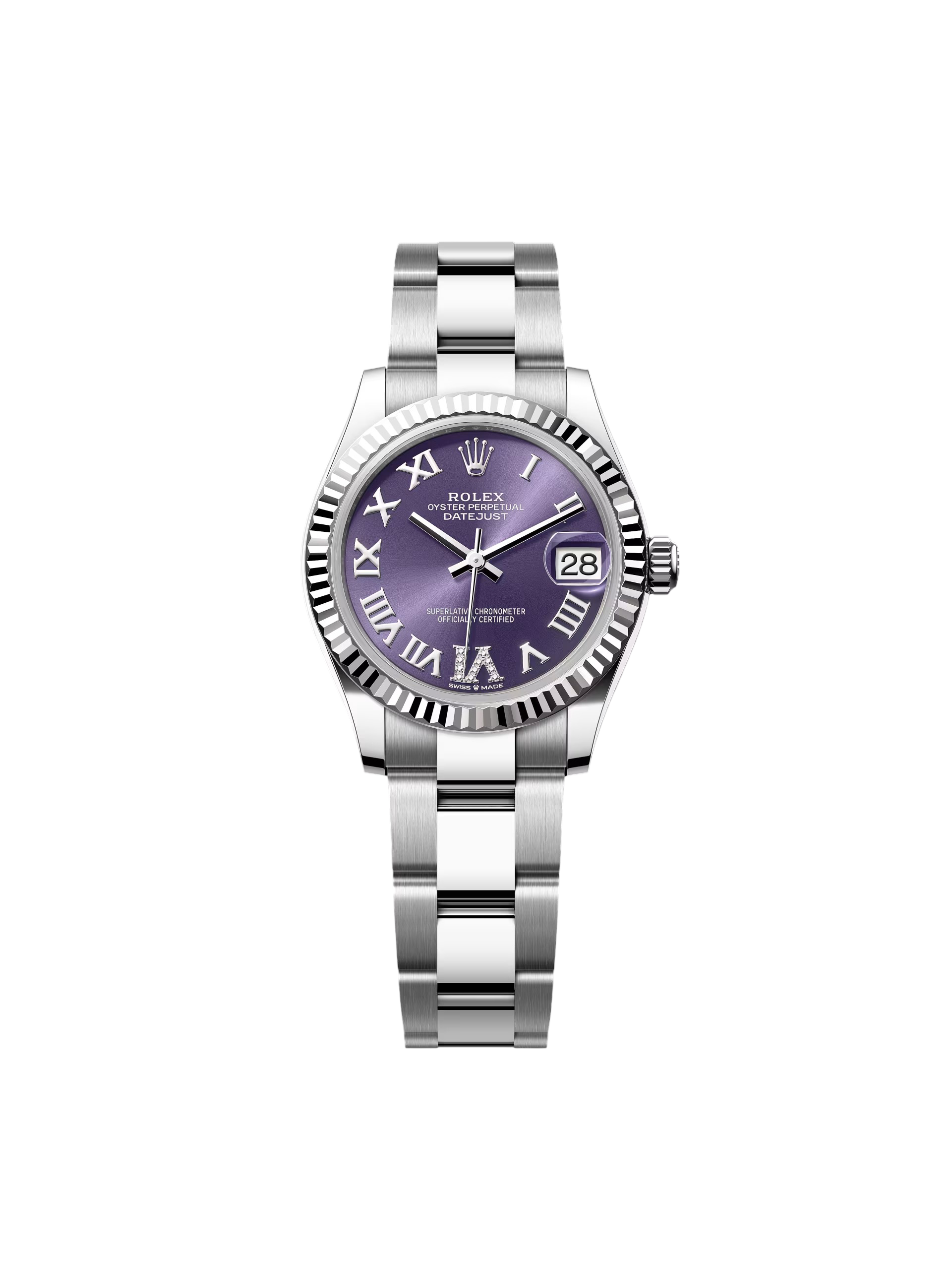 RLX Datejust m278274-0025/0026 Aubergine 31mm Dial Oyster Watch