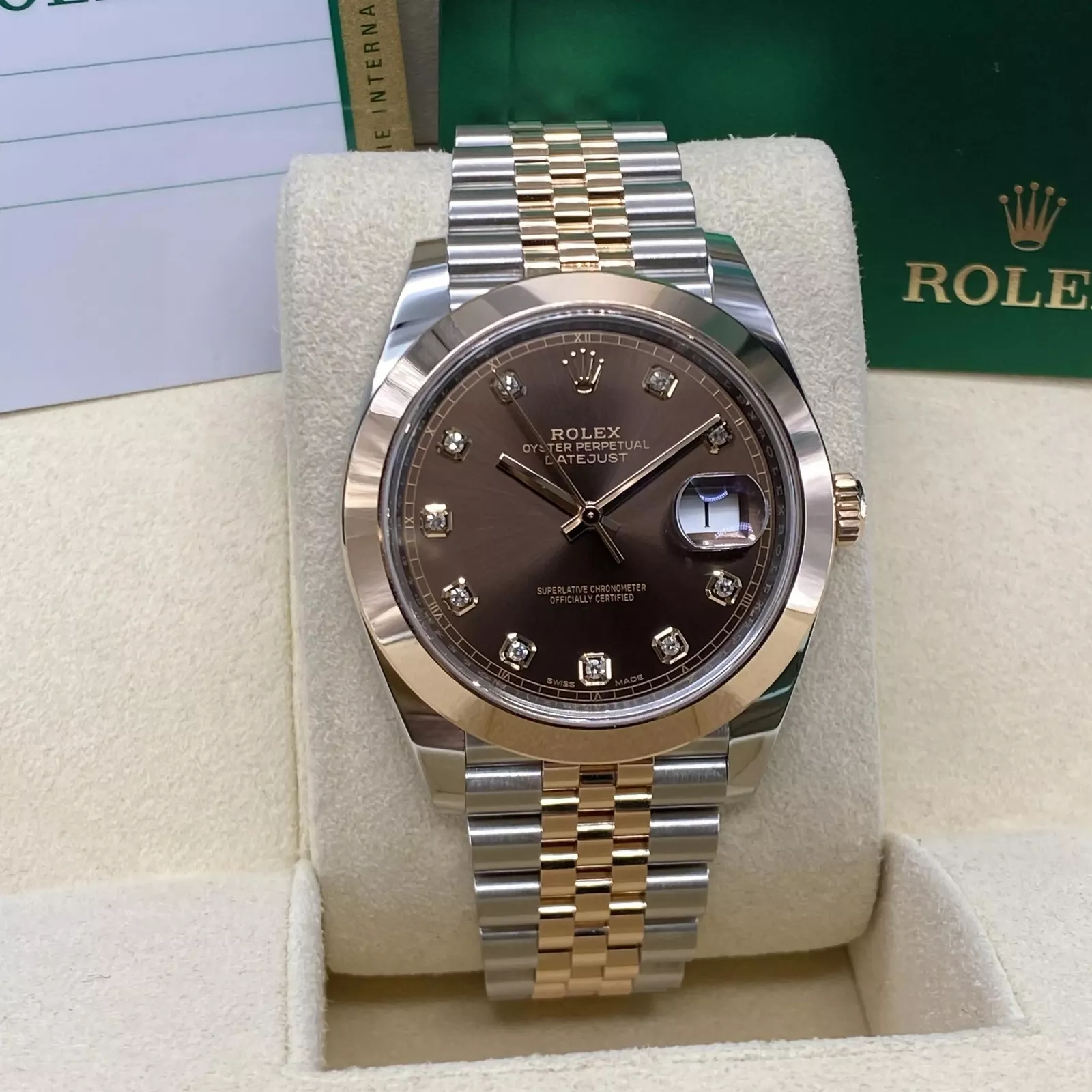 RLX Datejust 41mm 126301 Chocolate Diamond Jubilee Steel and Everose Gold Watch