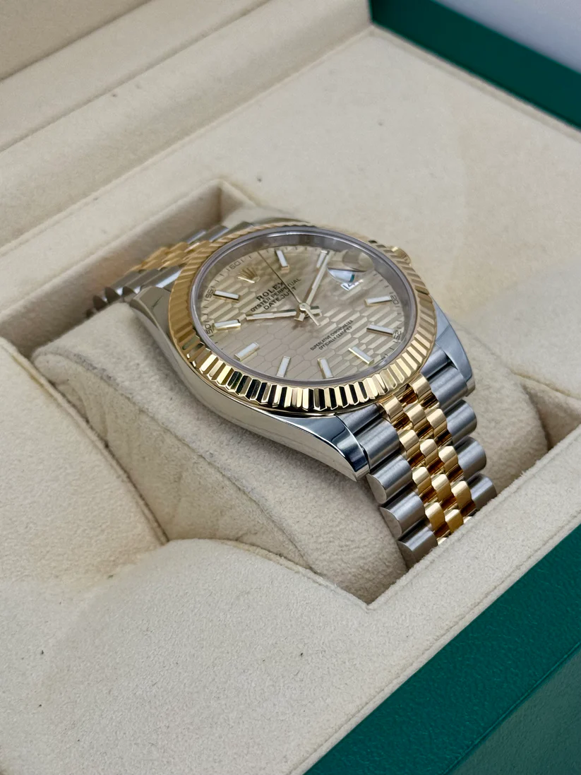 RLX  Datejust 41mm Swiss Replica Watch | Two Tone Jubilee Bracele Champagne Fluted Dial Ref 126333