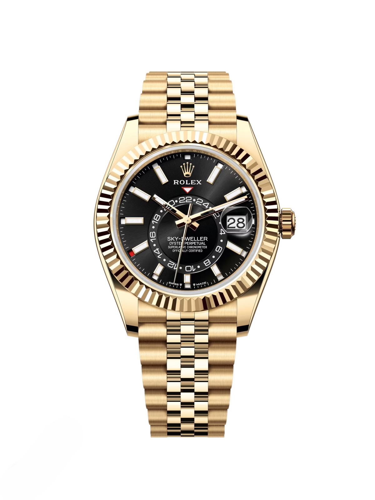 RLX  Sky-Dweller 42mm 336938-0002/0005 Yellow Gold Black Dial Oyster