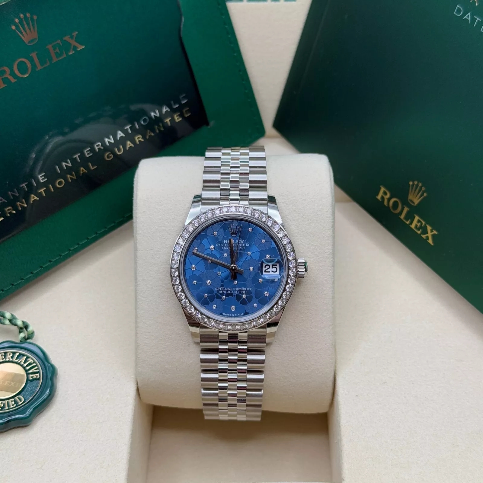 RLX Datejust m278384RBR-0039/0040 Azzurro Blue 31mm Dial Oyster Watch