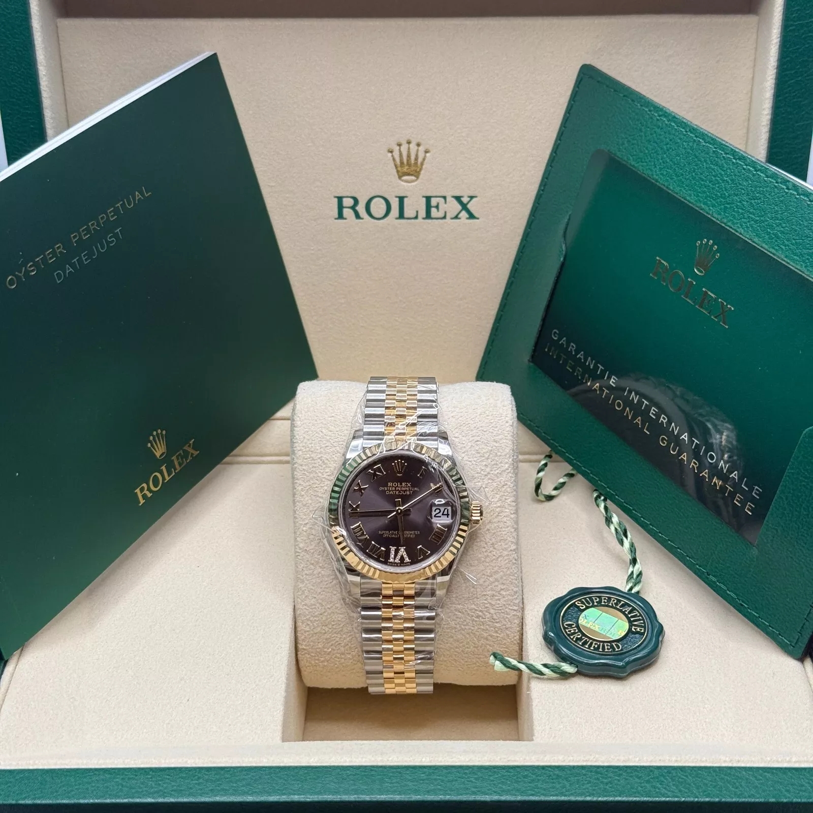 RLX Datejust m278273-0017/0018 31mm Dark Grey Dial Stainless Steel and Yellow Gold Oyster Watch