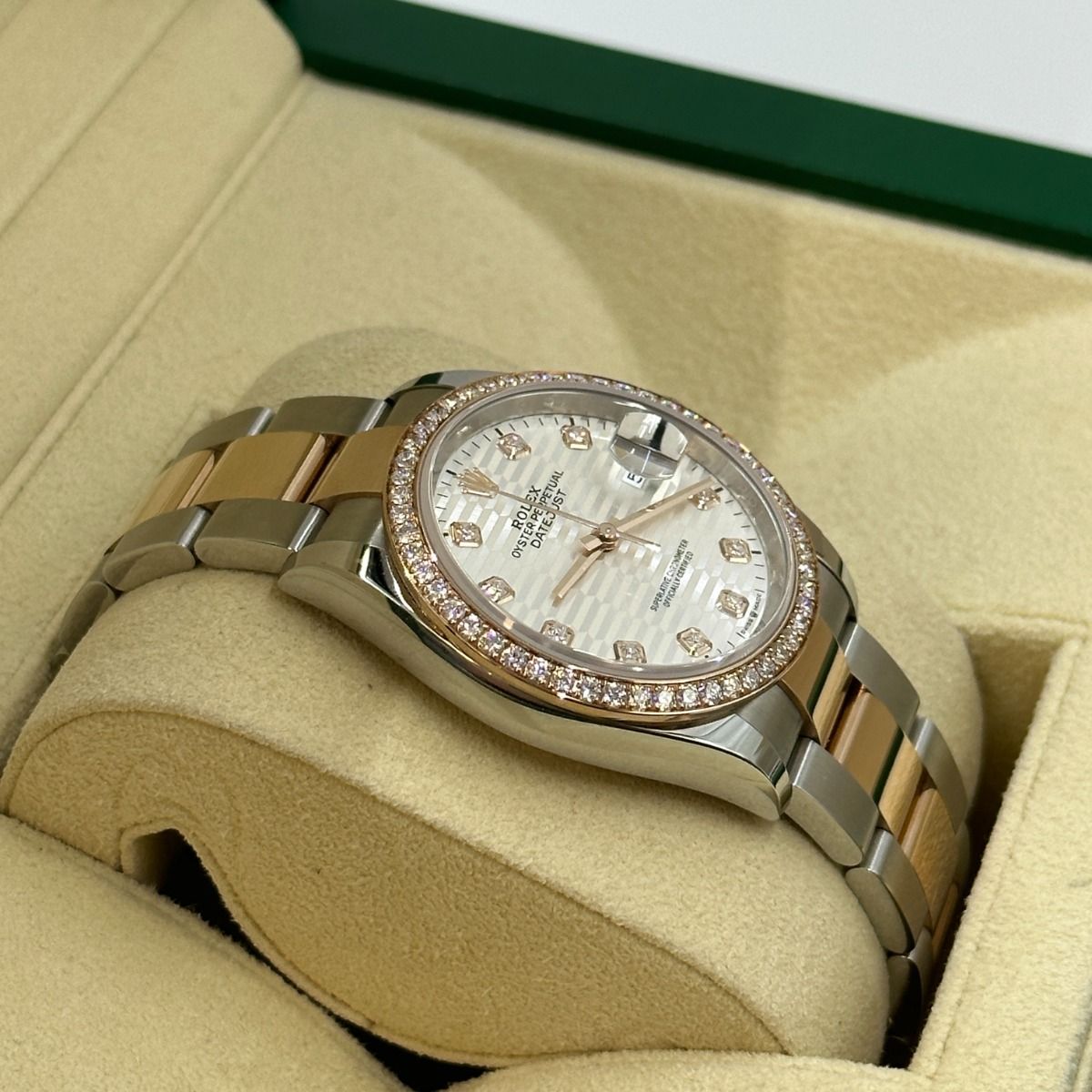 RLX  Datejust 36mm 126281 Silver Palm Index Dial Jubilee Bracelet