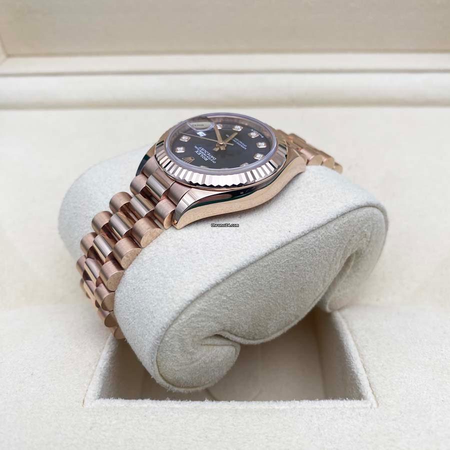 RLX Lady-Datejust 28mm 279175 Aubergine Diamond-Set Dial President Everose Gold