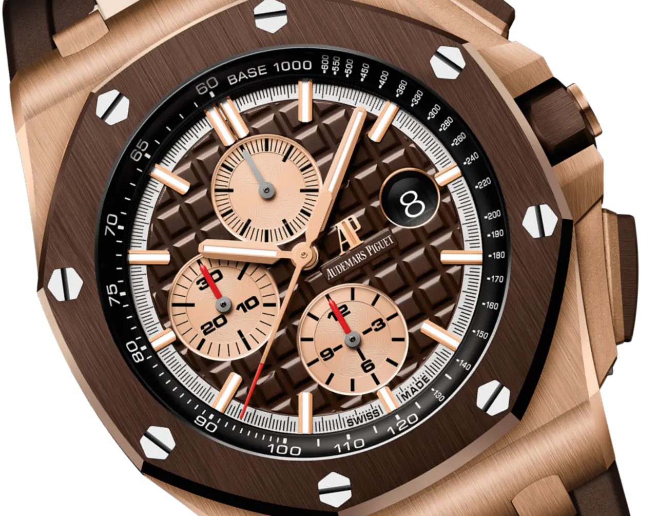 A&P OFFSHORE Pink Gold Brown Camouflage Dial CHRONOGRAPH 44mm