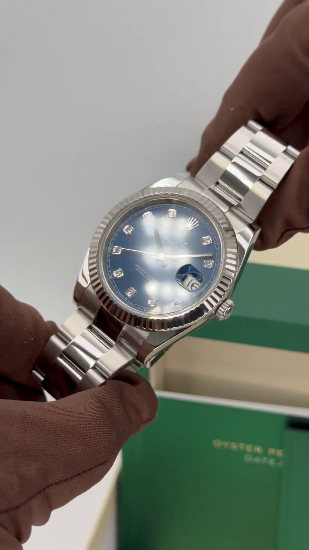 RLX  Datejust 41mm 126334 Blue Diamond Oyster Stainless Steel Mens Watch