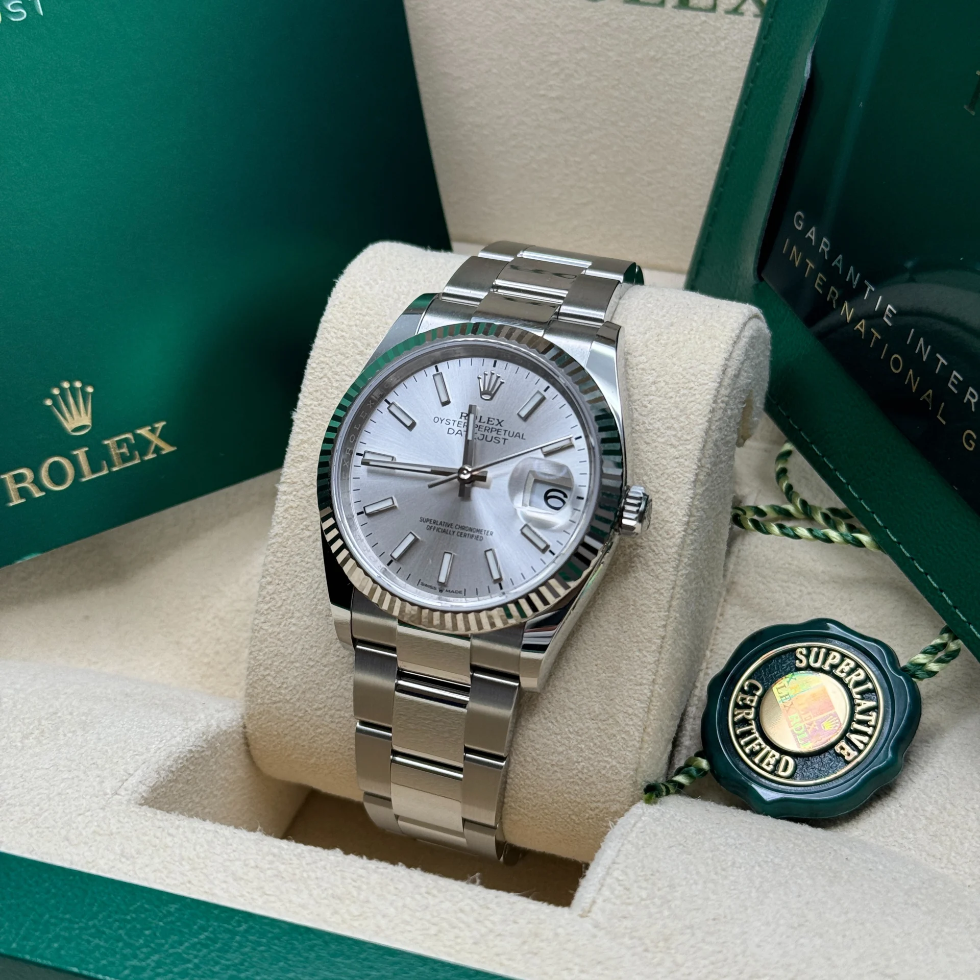 RLX  Datejust 36mm 126234 Silver Index Dial Oyster Stainless Steel