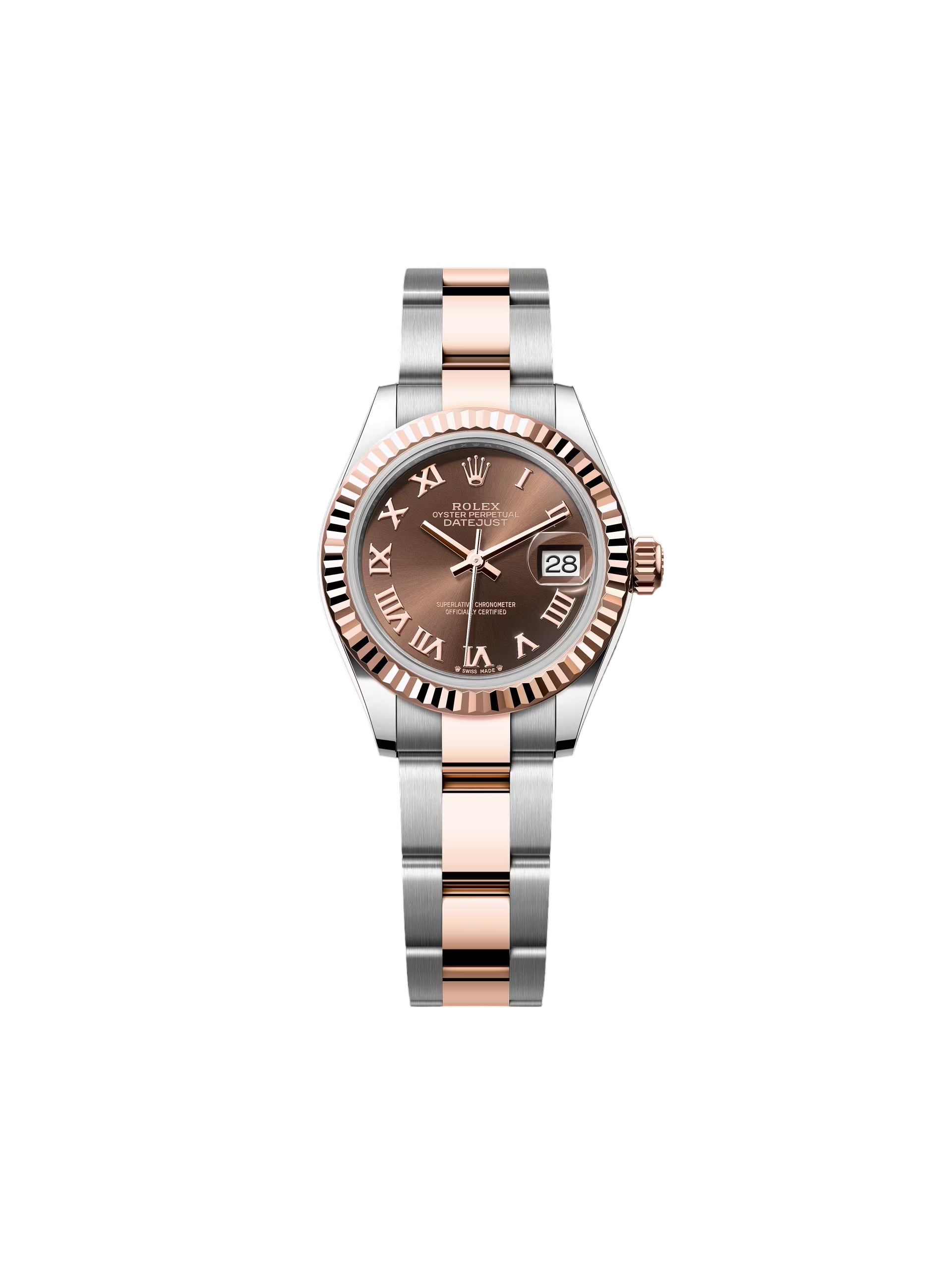 RLX Lady-Datejust 28mm 279171 Chocolate Roman Oyster Stainless Steel and Rose Gold