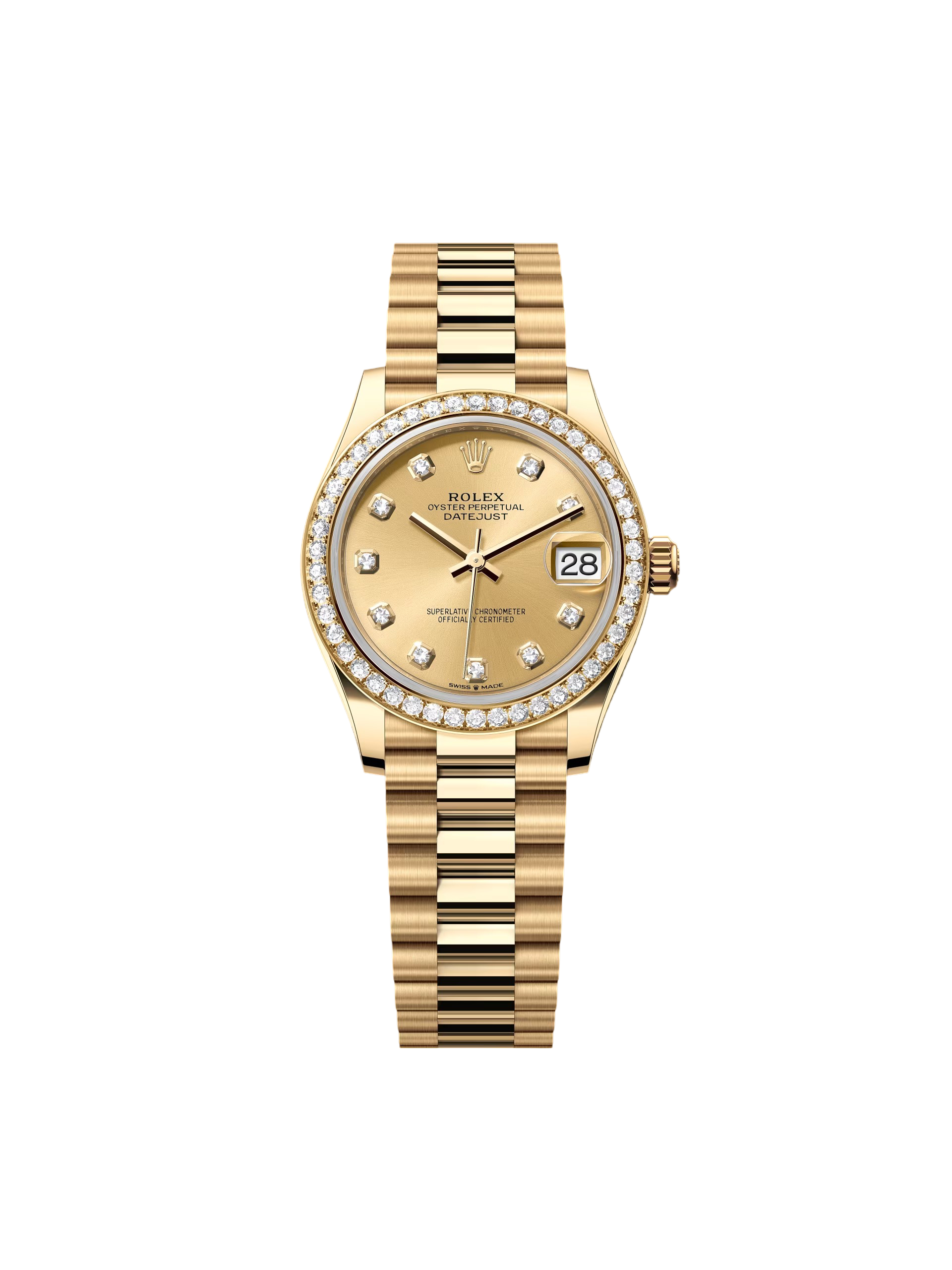 RLX Datejust m278288RBR-0005 Champagne 31mm Dial President Bracelet Watch