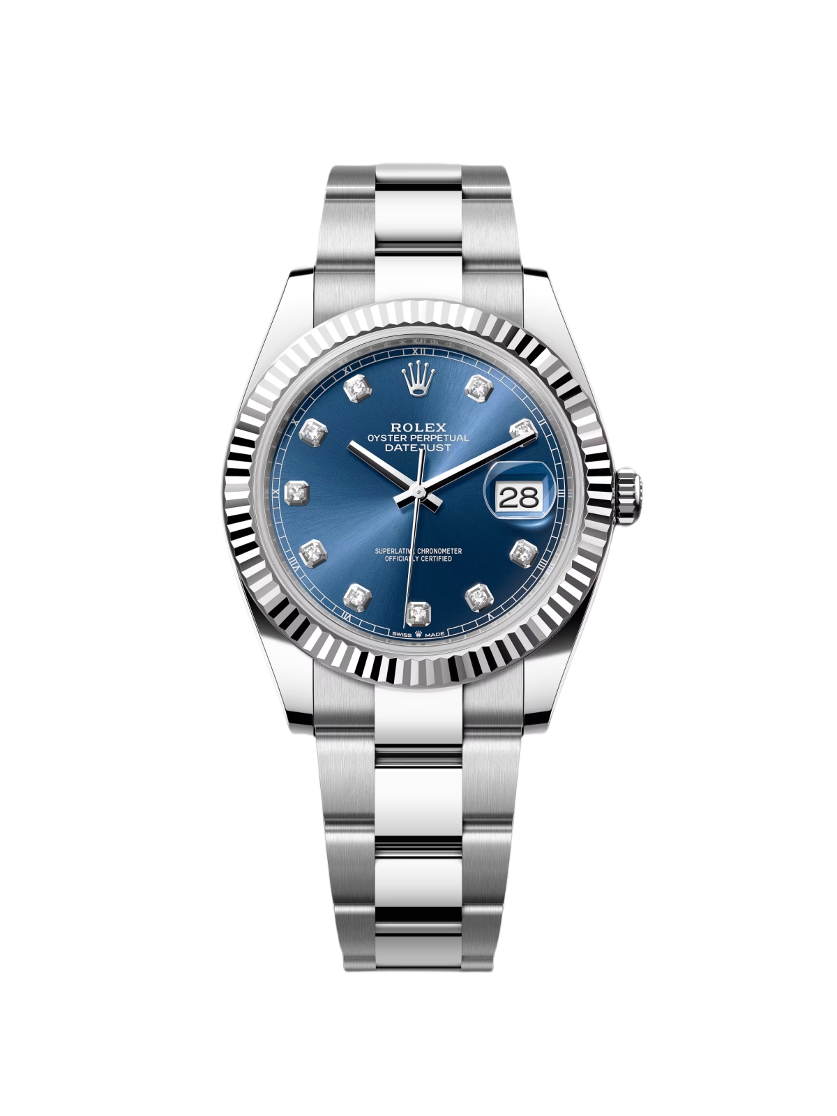RLX  Datejust 41mm 126334 Blue Diamond Oyster Stainless Steel Mens Watch