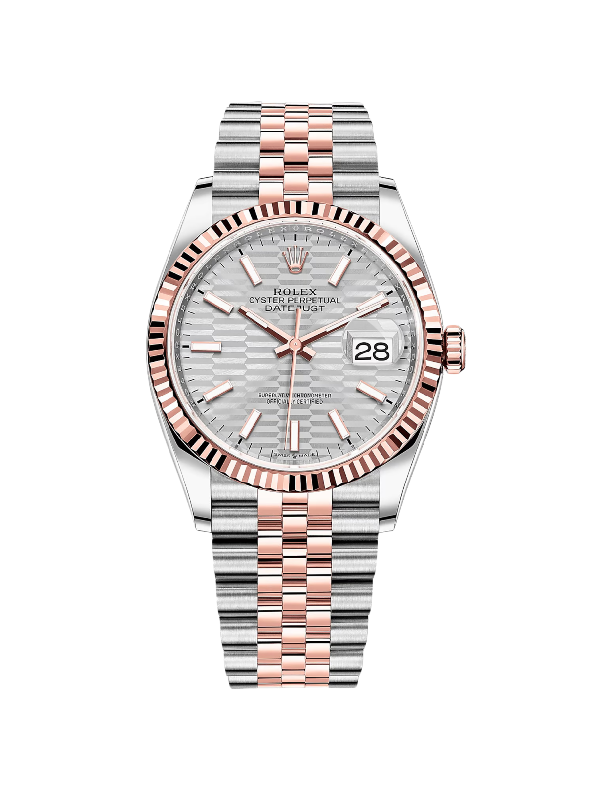 RLX  Datejust 36mm 126231 Silver Fluted Motif Dial Jubilee Bracelet