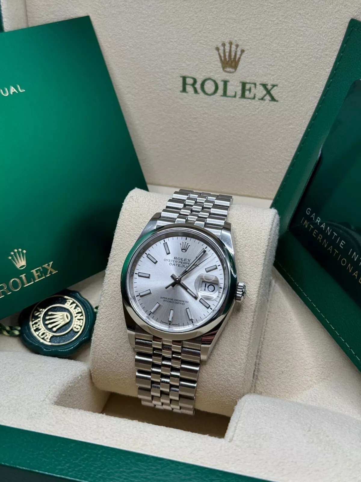 RLX  Datejust 36mm 126200 Oyster Perpetual Silver Dial Jubilee Stainless Steel