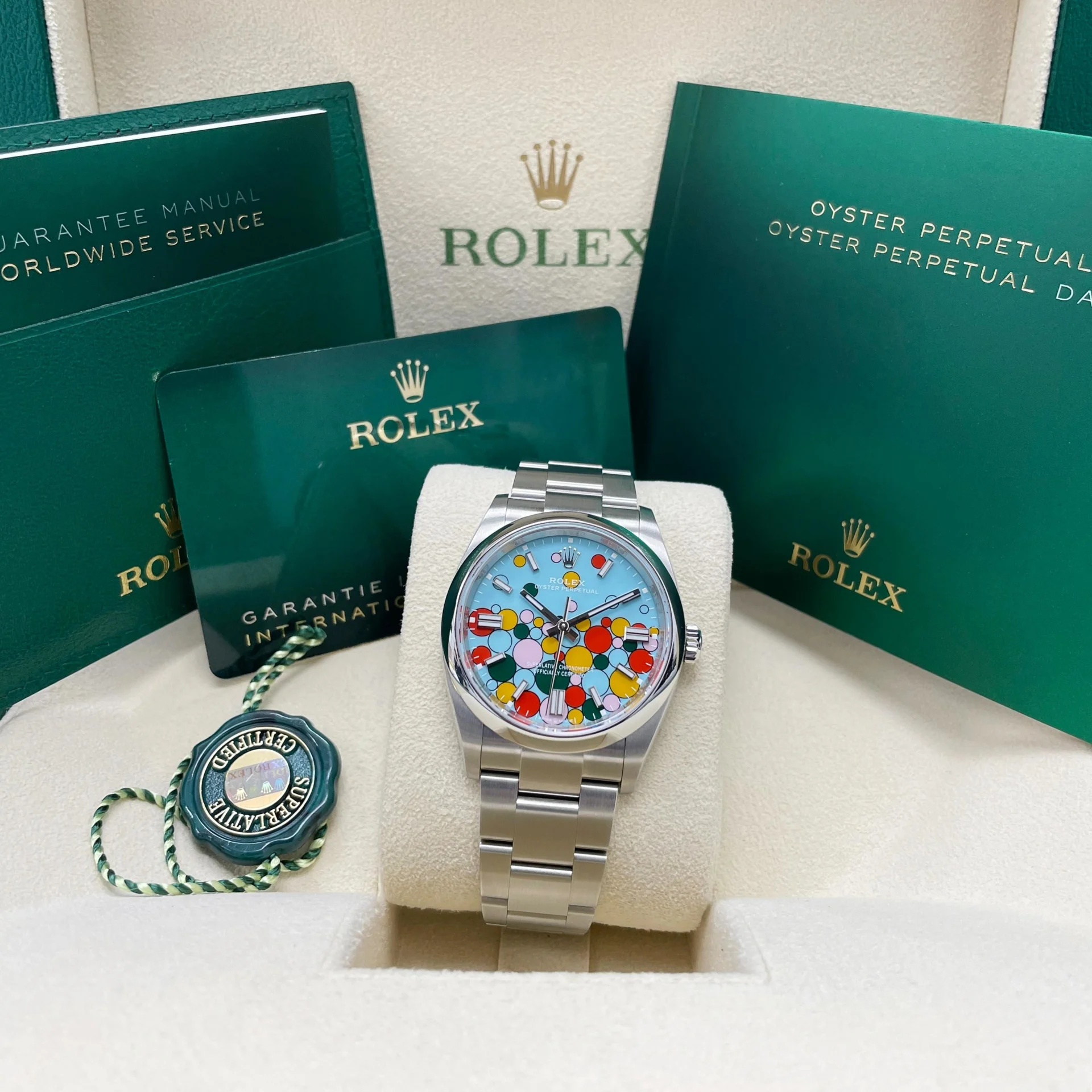 RLX Oyster Perpetual 36mm 126000-0009 Turquoise Celebration Dial Oyster Bracelet