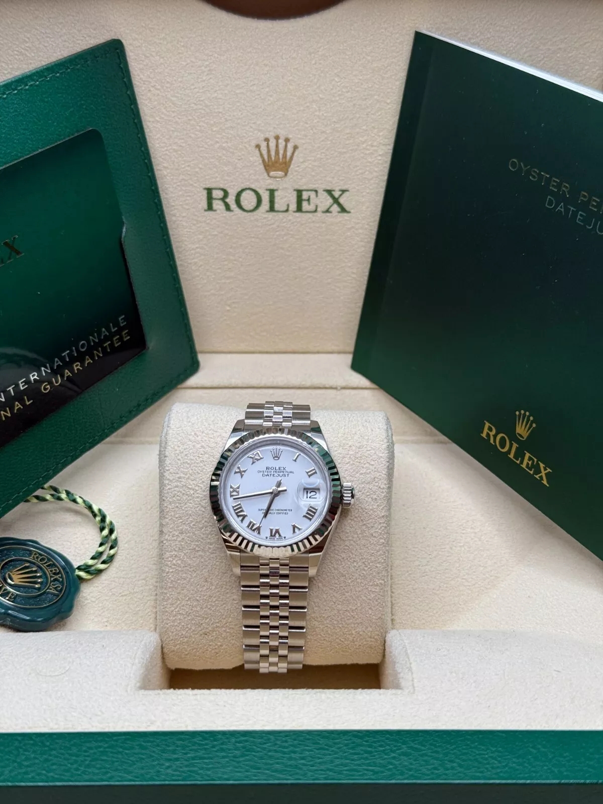 RLX Lady-Datejust 28mm 279174 White Roman Dial Oyster Bracelet