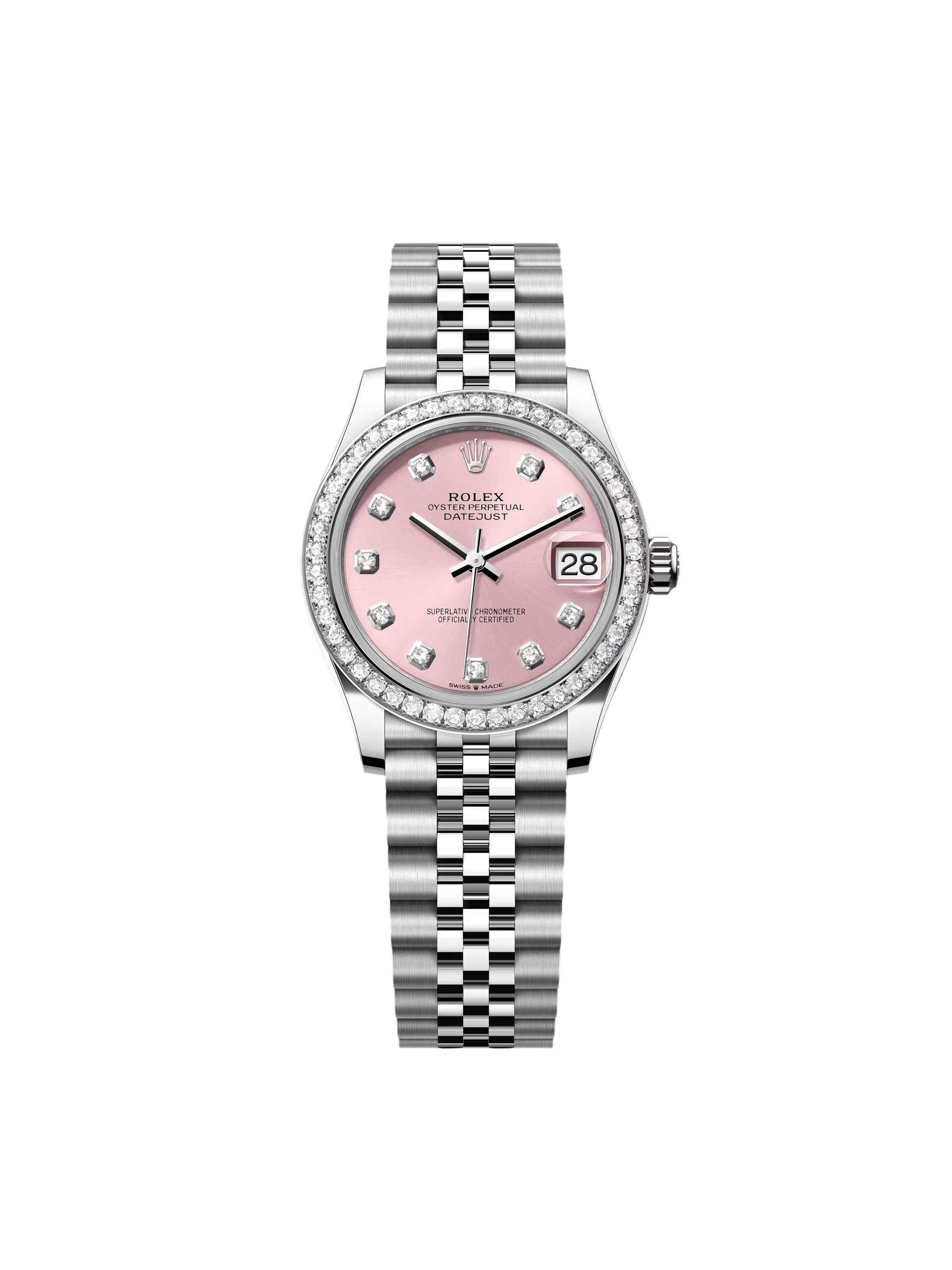 RLX Datejust m278384RBR-0035/0036 Pink 31mm Dial Oyster Watch