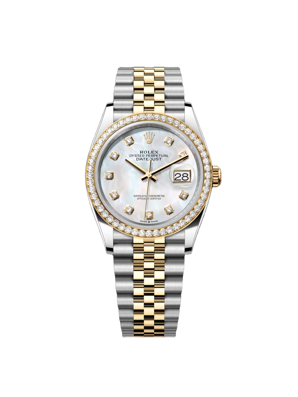 RLX  Datejust 36mm 126283 White Mother-of-Pearl Dial Jubilee Bracelet Watch