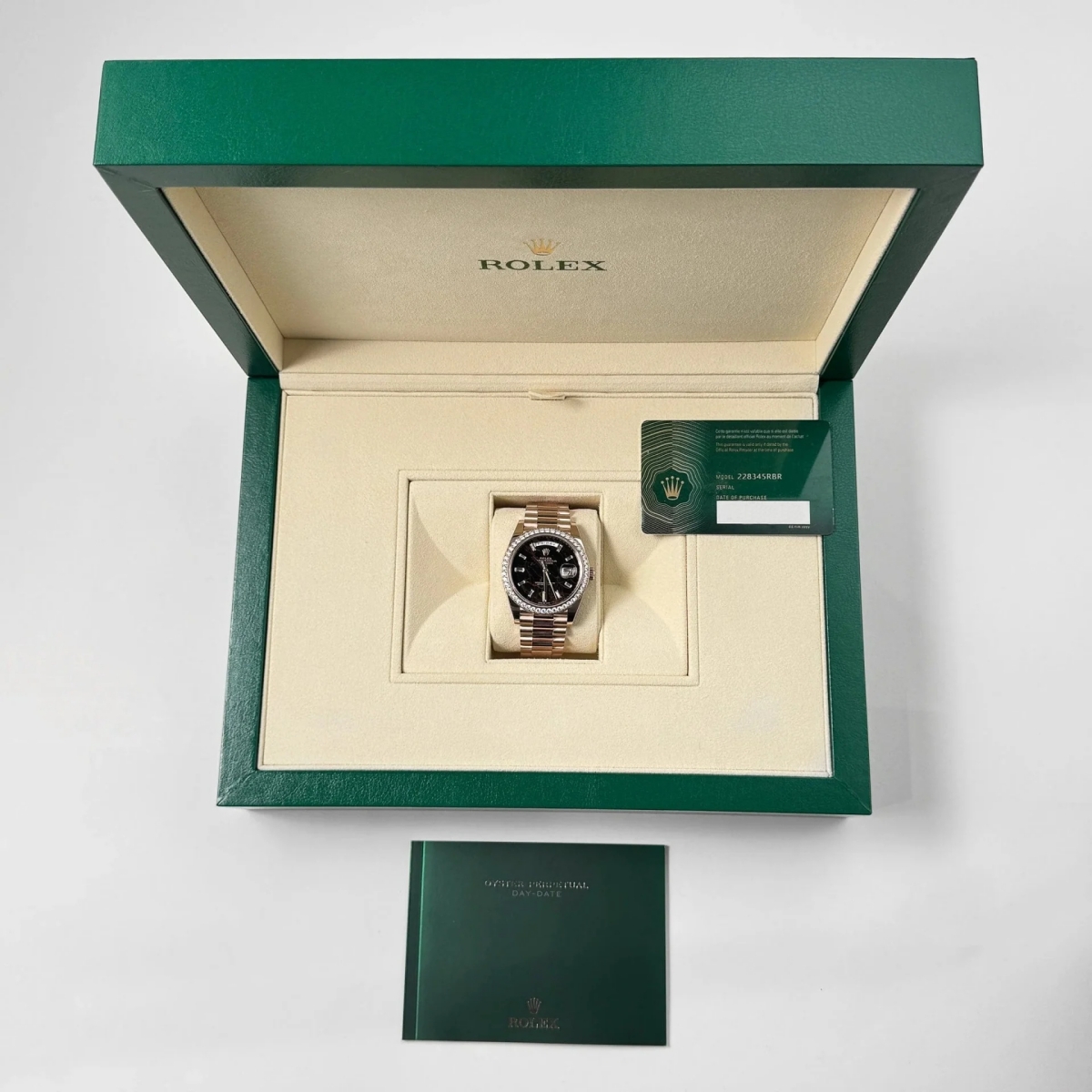 RLX  Day-Date 40mm Eisenkiesel / Diamonds Dial 228345rbr-0016