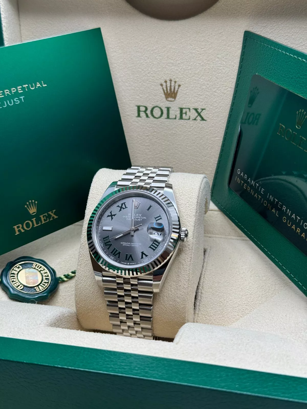 RLX  Datejust 41mm 126334 Slate Roman Jubilee Stainless Steel Mens Watch