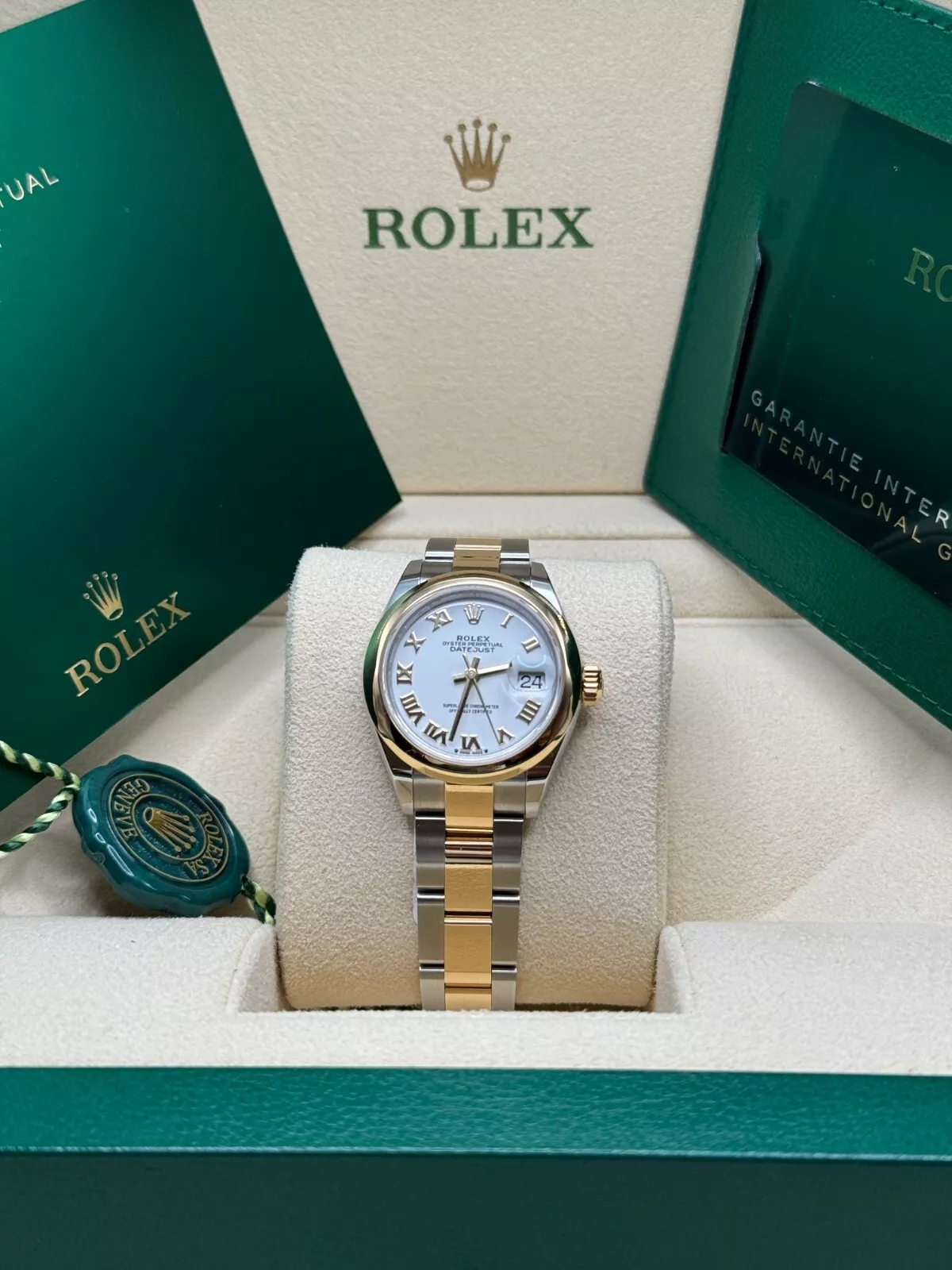 RLX Lady-Datejust 28mm  279163 White Roman Dial Oyster Bracelet