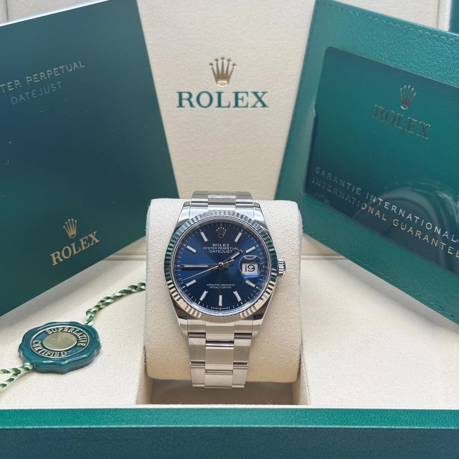 RLX  Datejust 36mm 126234 Blue Index Dial 36mm Oyster Stainless Steel