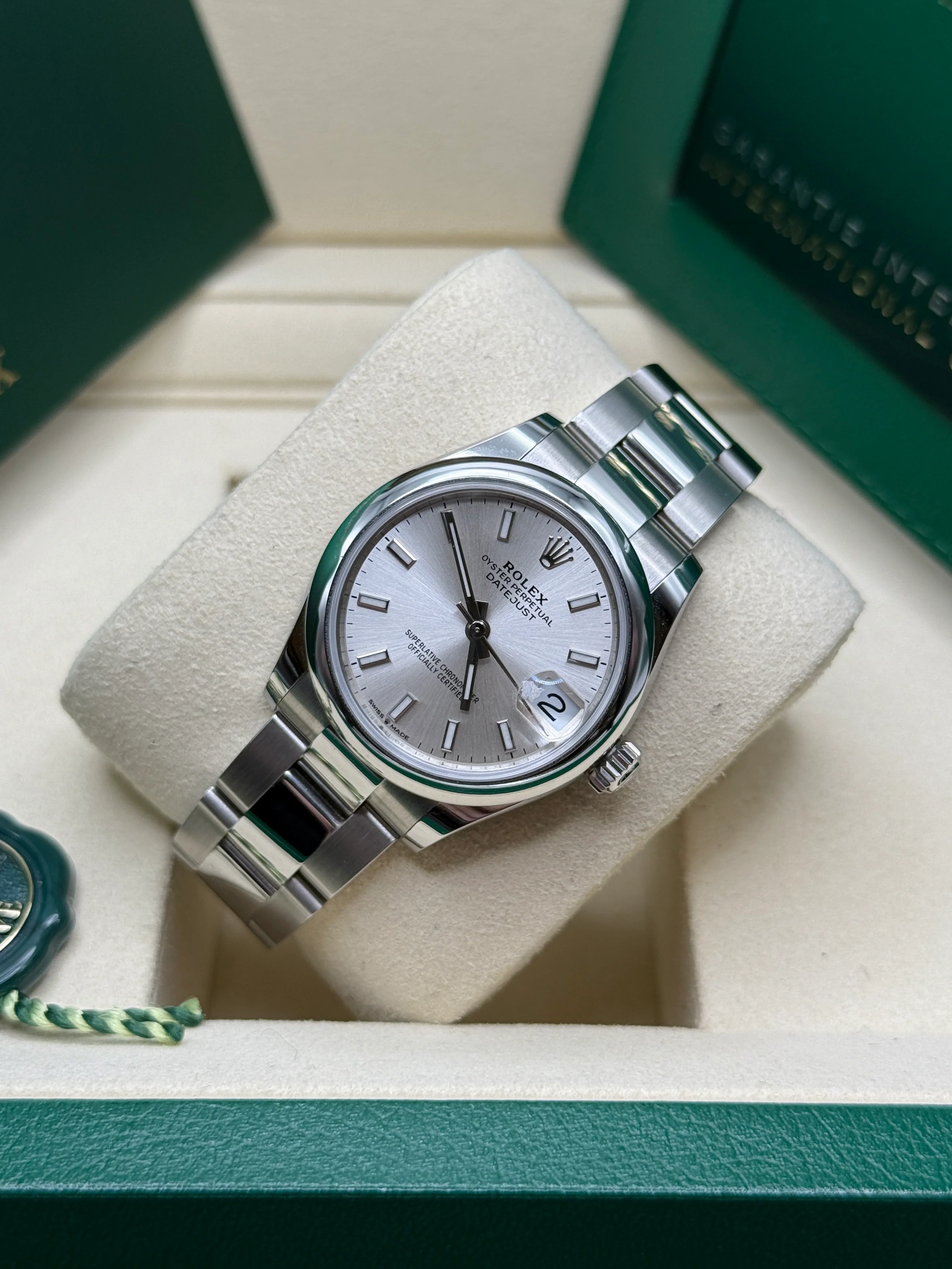 RLX Datejust m278240-0005/0006 31mm  Silver Index Domed Bezel Oyster Oystersteel