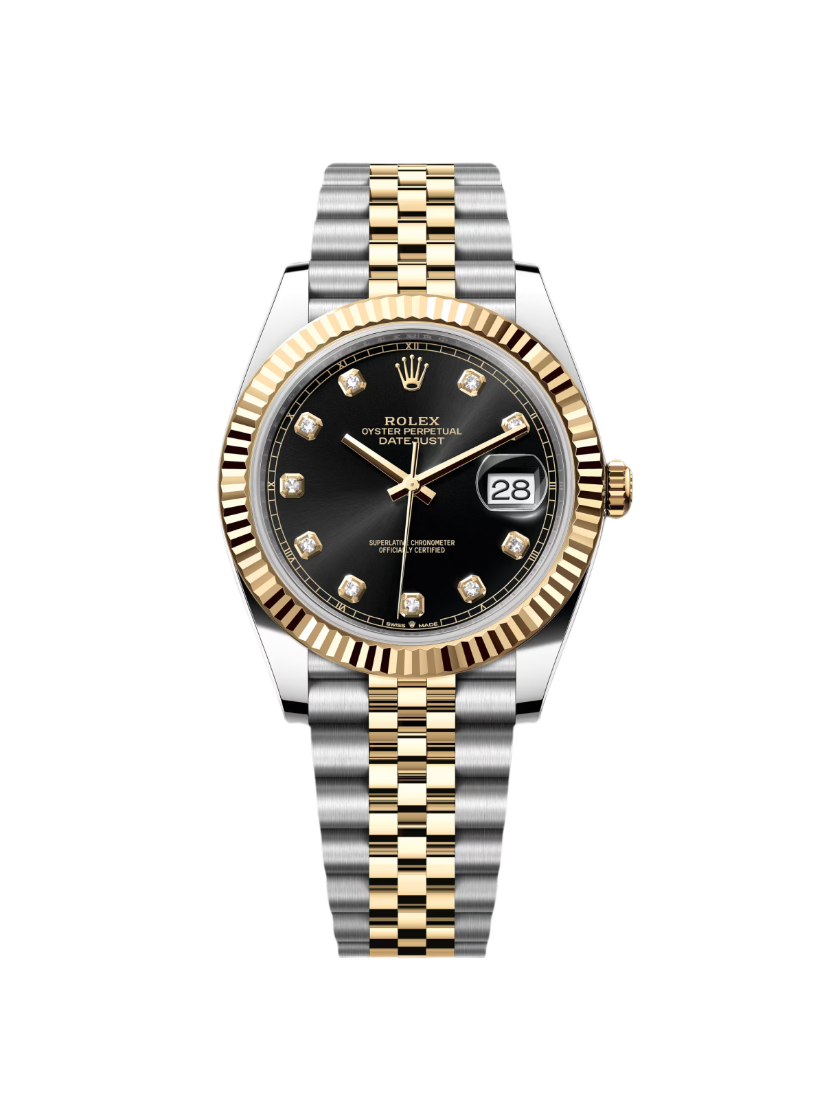 RLX  Datejust 41mm 126333 Black Diamond Jubilee Steel and Yellow Gold Men’s Watch