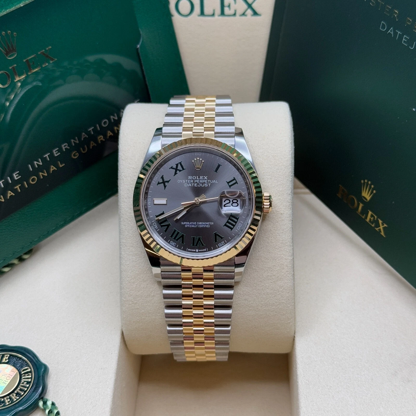 RLX  Datejust 36mm 126233 Wimbledon Slate Dial Oyster Bracelet Watch