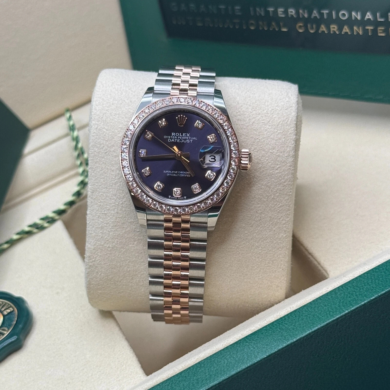 RLX Lady-Datejust 28mm 279381RBR Aubergine Diamond Dial Oyster Bracelet