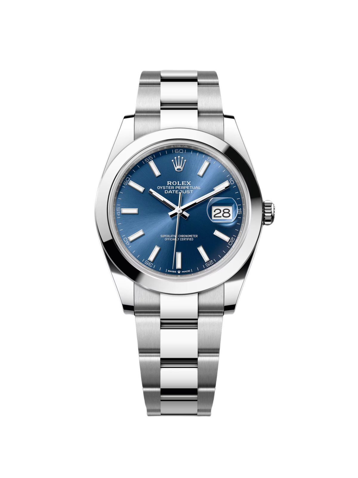 RLX Datejust 41mm 126300 Blue Index Jubilee Stainless Steel Men’s Watch