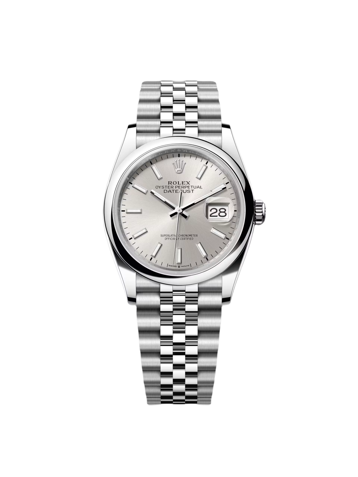 RLX  Datejust 36mm 126200 Oyster Perpetual Silver Dial Jubilee Stainless Steel