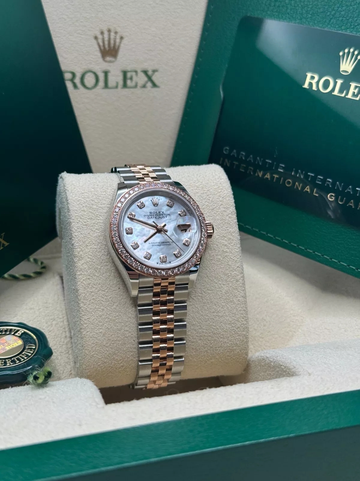 RLX Lady-Datejust 28mm 279381RBR Mother-of-Pearl Diamond Dial Oyster Bracelet