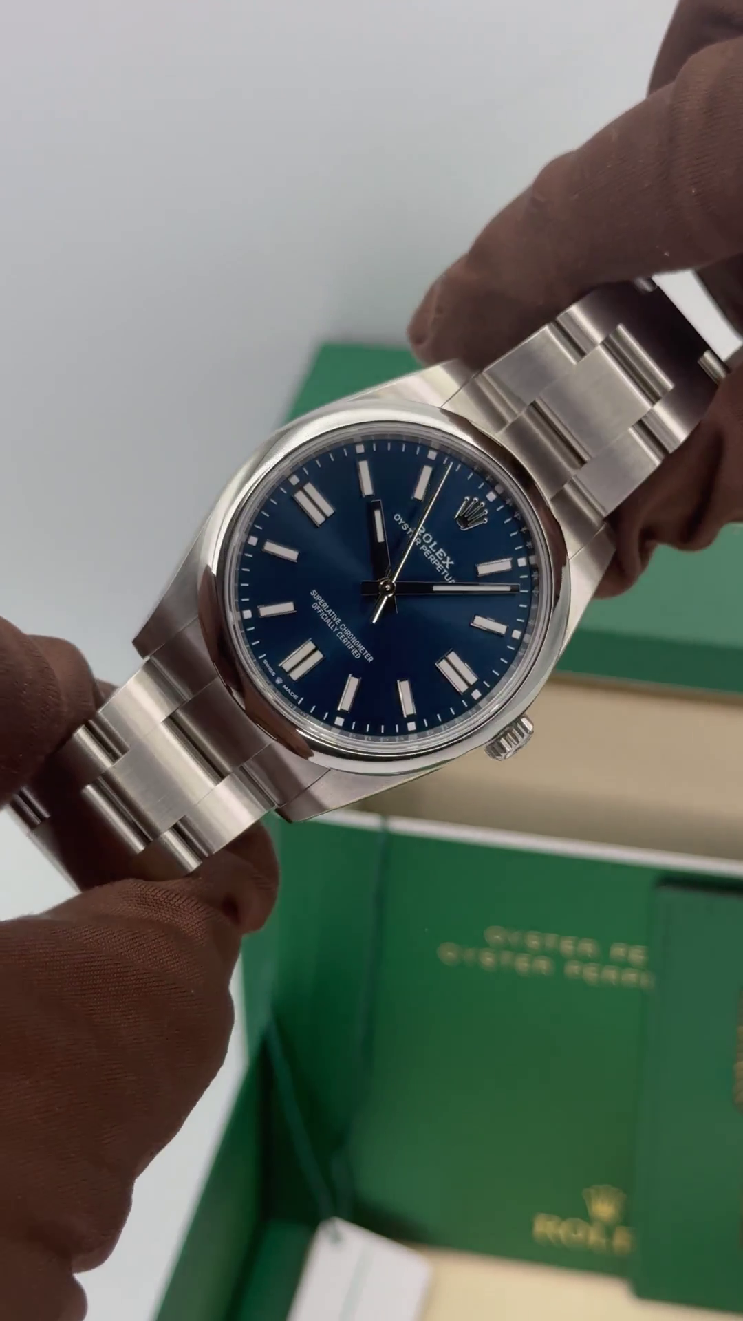 RLX Oyster Perpetual 41mm 124300-0003 Oyster Perpetual Stainless Steel Blue Index Dial Watch