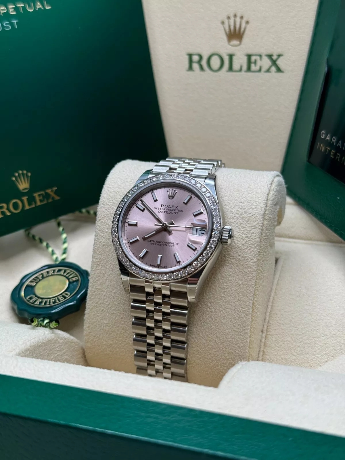 RLX Datejust m278384RBR-0017/0018 Pink 31mm Dial Oyster Watch