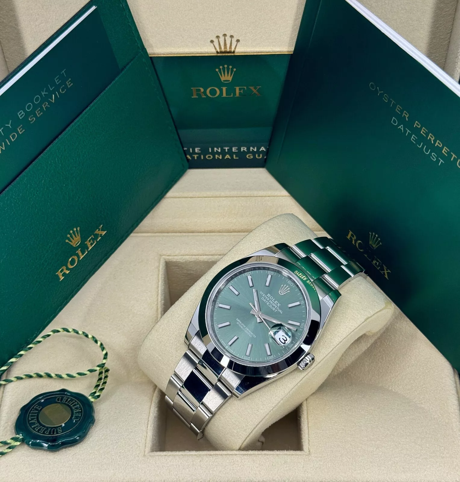 RLX Datejust 41mm 126300 Mint Green Dial Stainless Steel Oyster Bracelet Watch