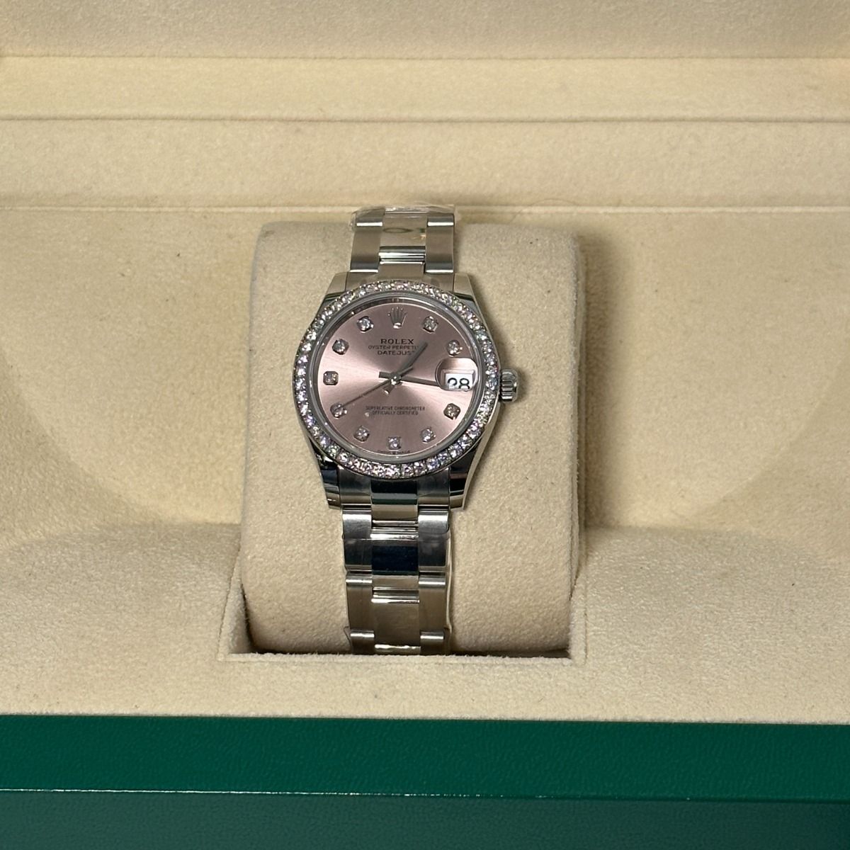 RLX Datejust m278384RBR-0035/0036 Pink 31mm Dial Oyster Watch