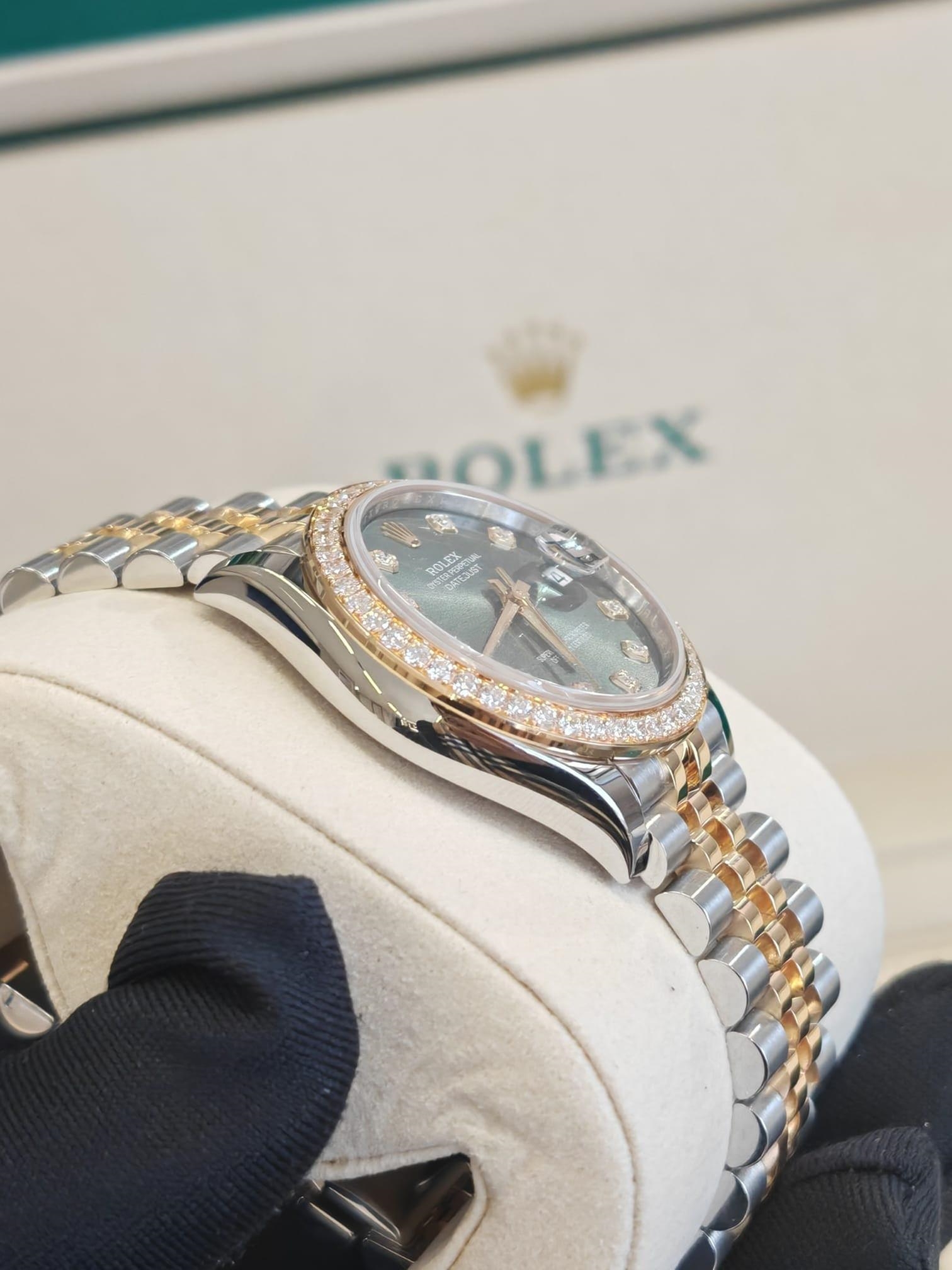 RLX Datejust m278383RBR-0029/0030 31mm Olive Green Dial Oyster Bracelet