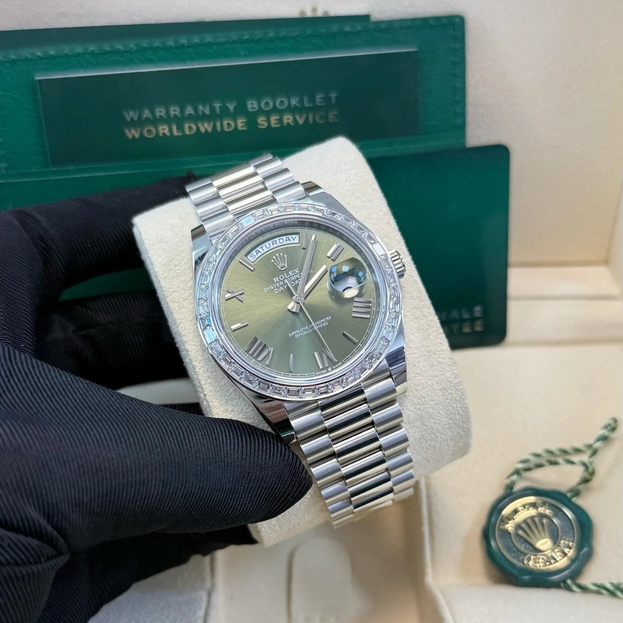 RLX Day-Date 40mm 228396TBR-0020 Green Roman Dial