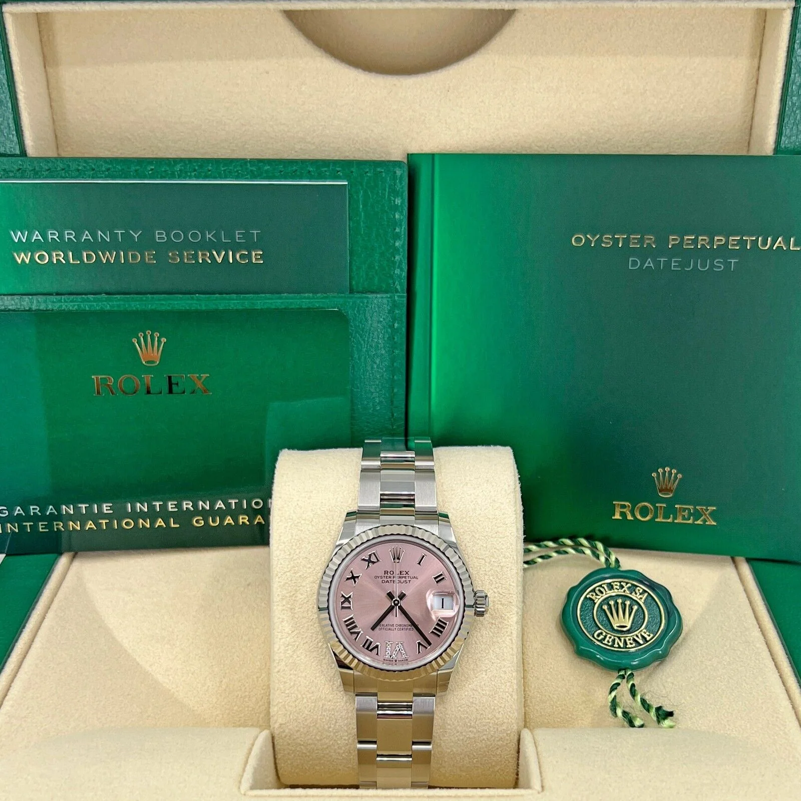 RLX Datejust m278274-0023/0024 Pink 31mm Dial Oyster Watch