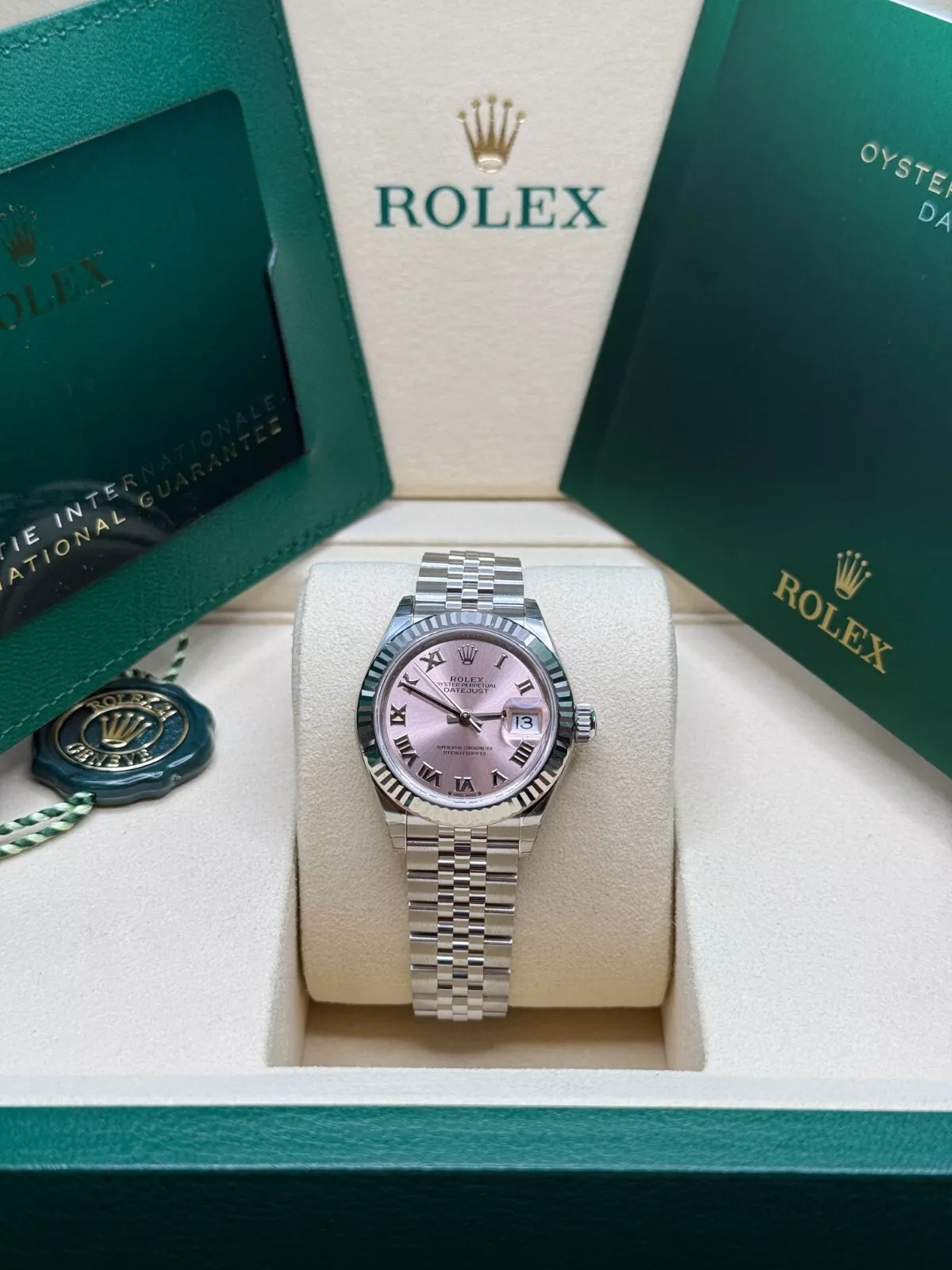RLX Lady-Datejust 28mm 279174 Pink Roman Dial Oyster Bracelet