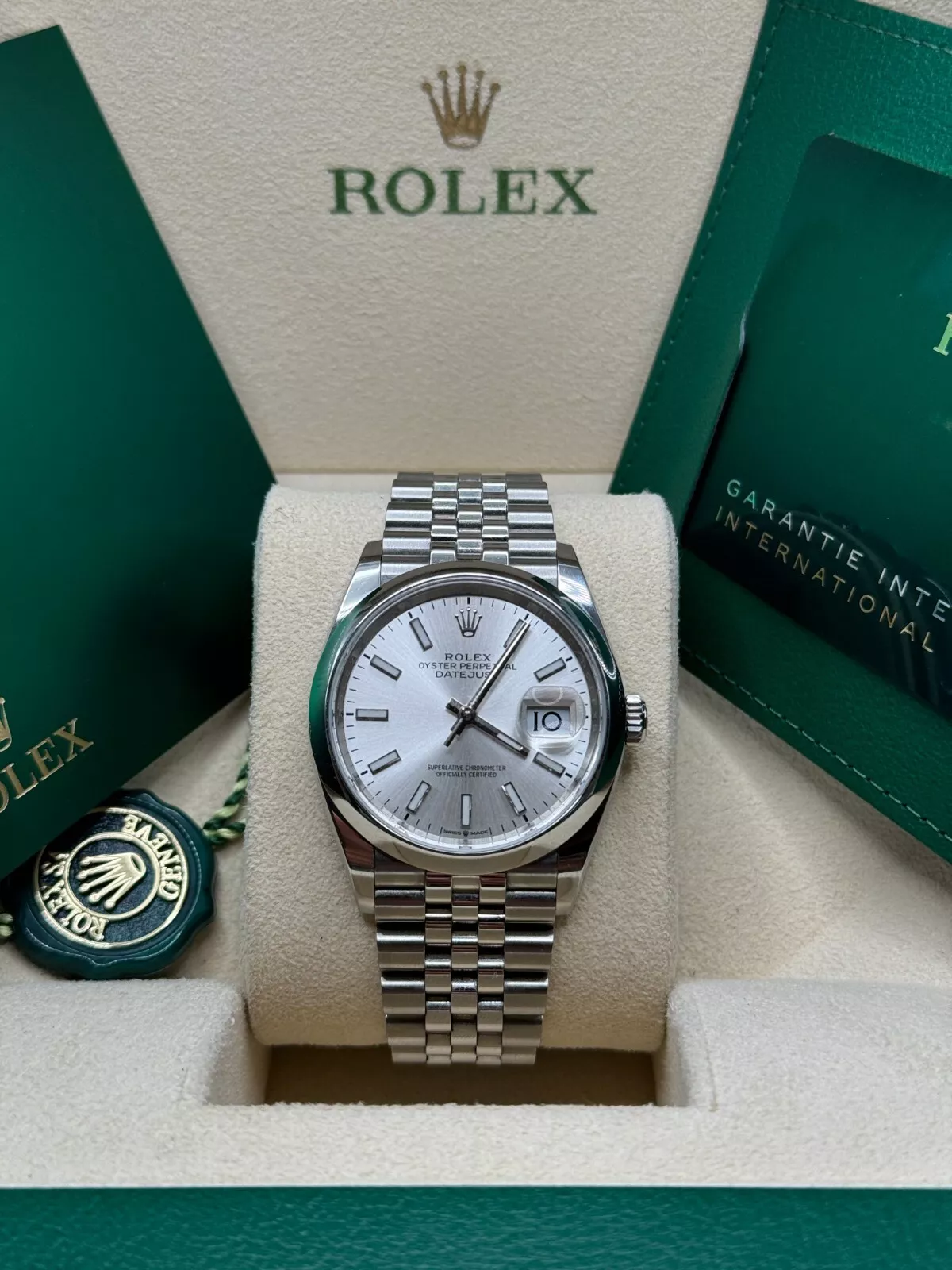 RLX  Datejust 36mm 126200 Oyster Perpetual Silver Dial Jubilee Stainless Steel